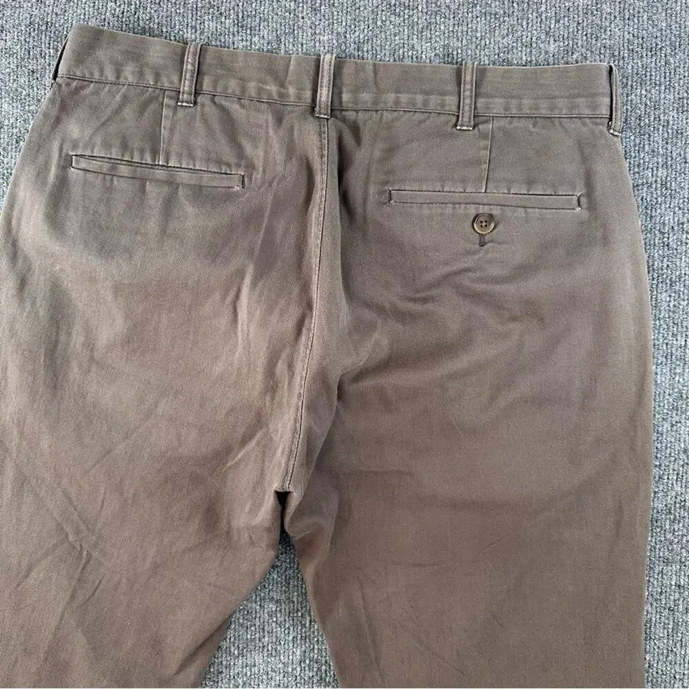 J. Crew Men’s Mercantile Flex Chino Pants Muted Tone Brown Khaki Slim 33x32